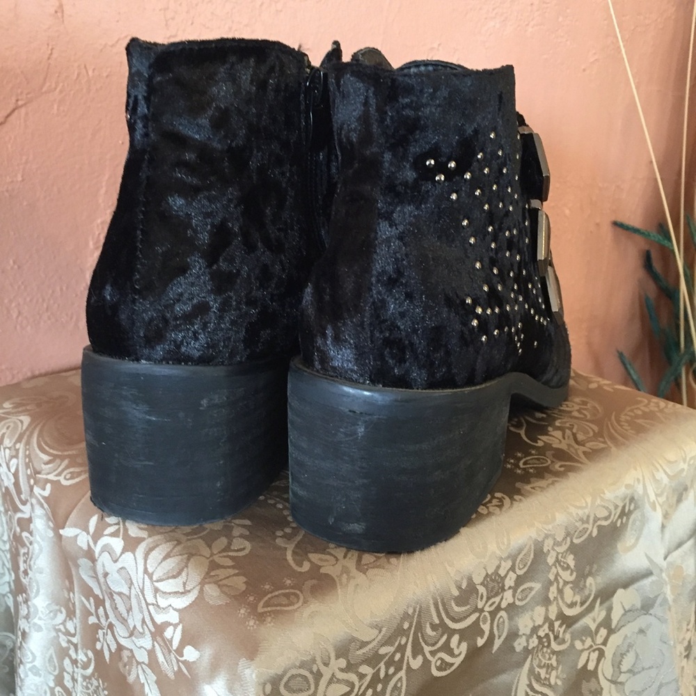 Black Ankle Boots with Silver Buckles and Studs - Picture 7 of 7